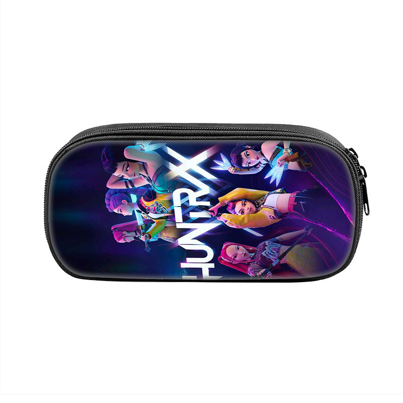 国境を越えた新製品 Huntrix Kpop プリント周辺ペンバッグ ハンター魔女グループ 小中学生鉛筆文具箱|undefined