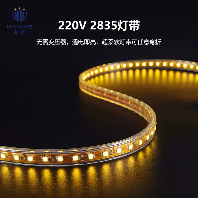 定制220V高压超亮软2835灯霓虹灯线条灯装饰自粘长条灯贴片灯带