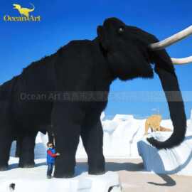 跨境户外大型猛犸象景区主题乐园科技博物馆展览古生动物模型可动