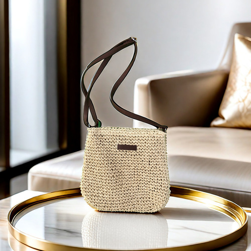 Woven Handbag with Single Shoulder Strap for Women, Korean Style Fashion, Ins Style Beach Bag for Women, Crossbody Bag from the Factory