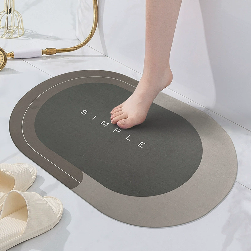 Диатомовая грязевая Bath коврик, впитывающий быструю сушку, противоскользящая резиновая подложка, 40×60–60×90 см