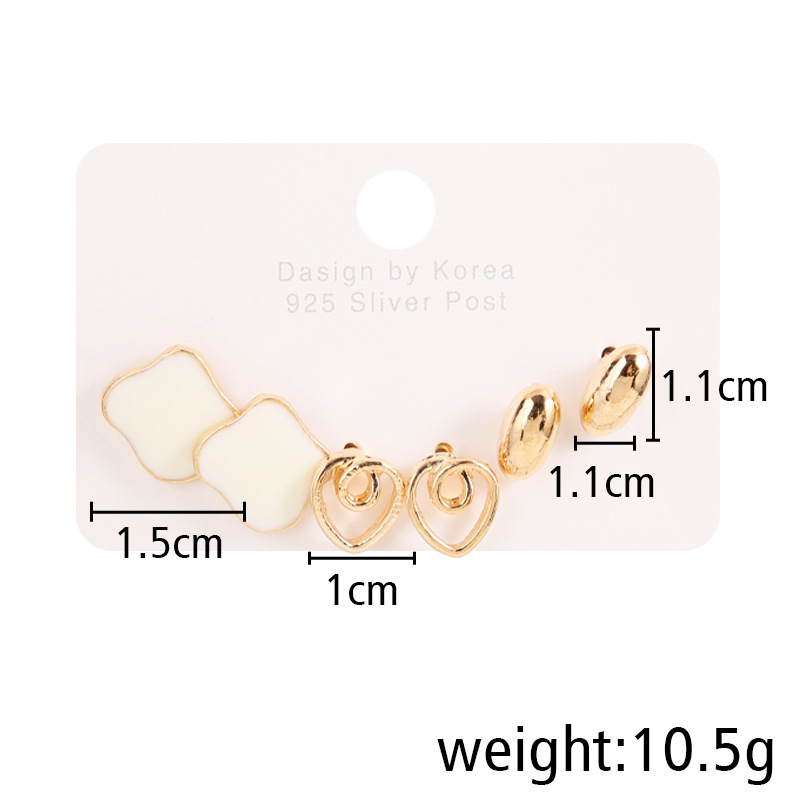 1 Set INS Style Fashion Heart Shape Alloy Plating Womenu0027S Ear Studs