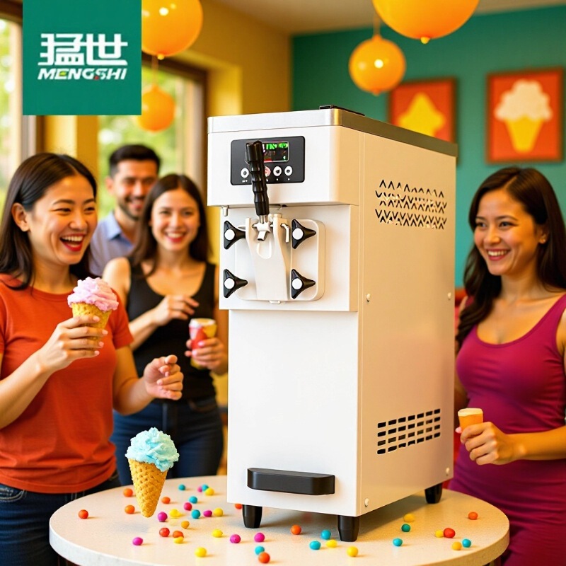 Mengshi ice cream machine commercial ice cream machine automatic vertical ice cream machine milk tea shop cone ice cream machine soft Mengshi ice cream machine commercial ice cream machine automatic vertical ice cream machine milk tea shop cone ice cream machine soft
