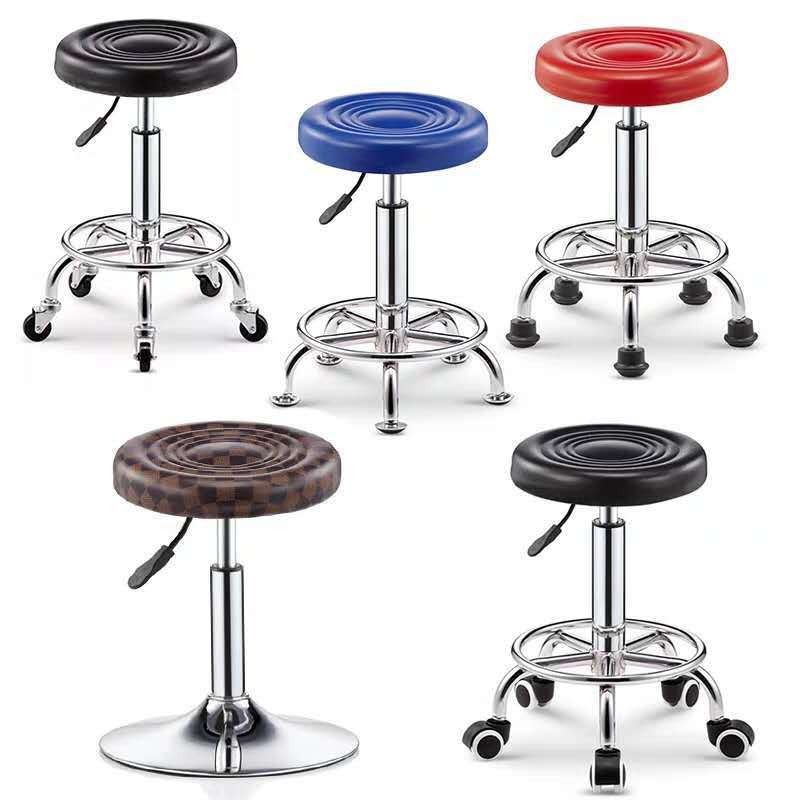 Taburete de bar, silla de bar, silla giratoria con ruedas, silla de recepción para laboratorio u hospital, silla de trabajo de metal, silla de barbero, silla con ruedas