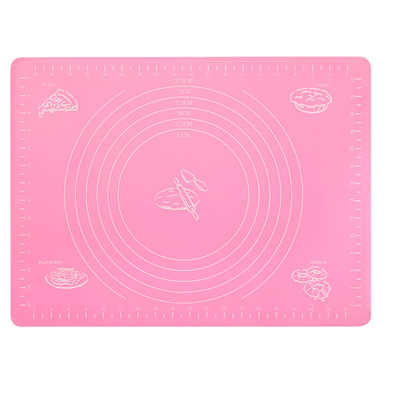 Silicone mat for kneading dough, 40*30cm anti-slip and non-stick baking mat, rolling pin mat and dough mat, non-stick cutting board