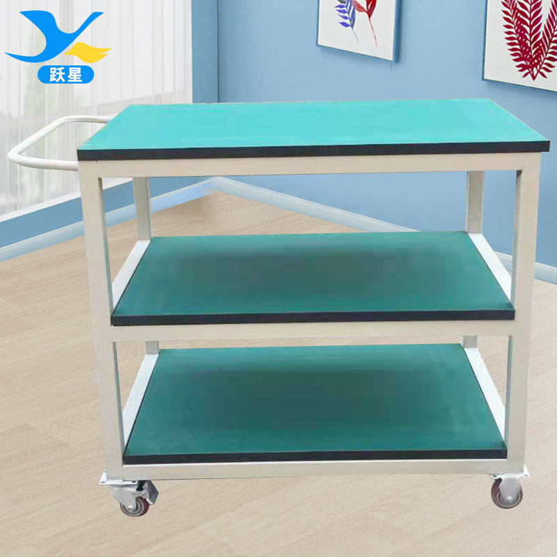厂家批发3层带轮子操作台 小型车间物料周转防静电带轮子操作台