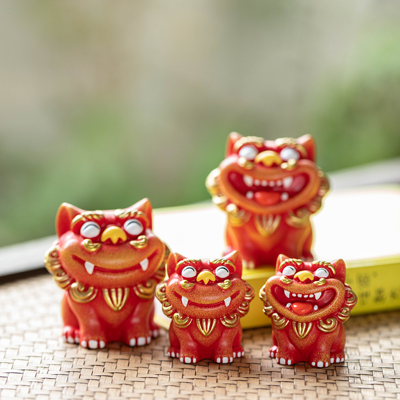 Colorful Awakening Lions, a Pair of Chinese-Style Small Lions, Wind Lion Figurines, Mahjong Happy Lion Ornaments, Resin Decorations, Popular in Tourist Areas and Boutique Stores Colorful Awakening Lions, a Pair of Chinese-Style Small Lions, Wind Lion Figurines, Mahjong Happy Lion Ornaments, Resin Decorations, Popular in Tourist Areas and Boutique Stores