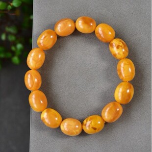 Natural Russian Old Flower Wax Jujube Bead Single Circle Bracelet Full Honey Demon Flower Old Beeswax Size 12mm Weight 18g