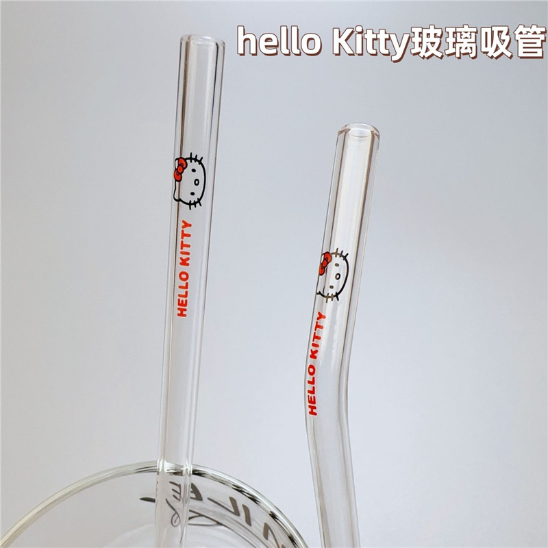 Kitty Cat Minnie Glass Straw Cute Cartoon Animal High Borosilicate Boiling Water Available Pregnant Students Drinking Water
