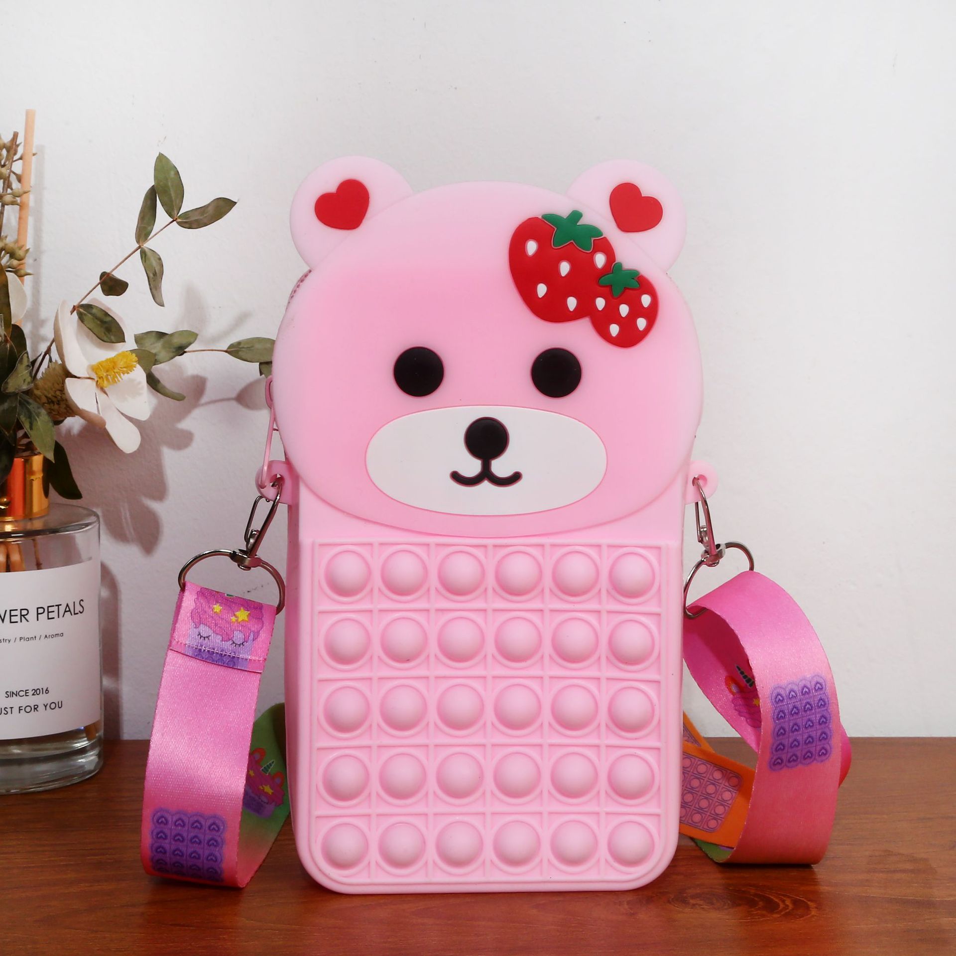 Girl's Gradient Color Bear Silica Gel Zipper Kids Wallets display picture 2