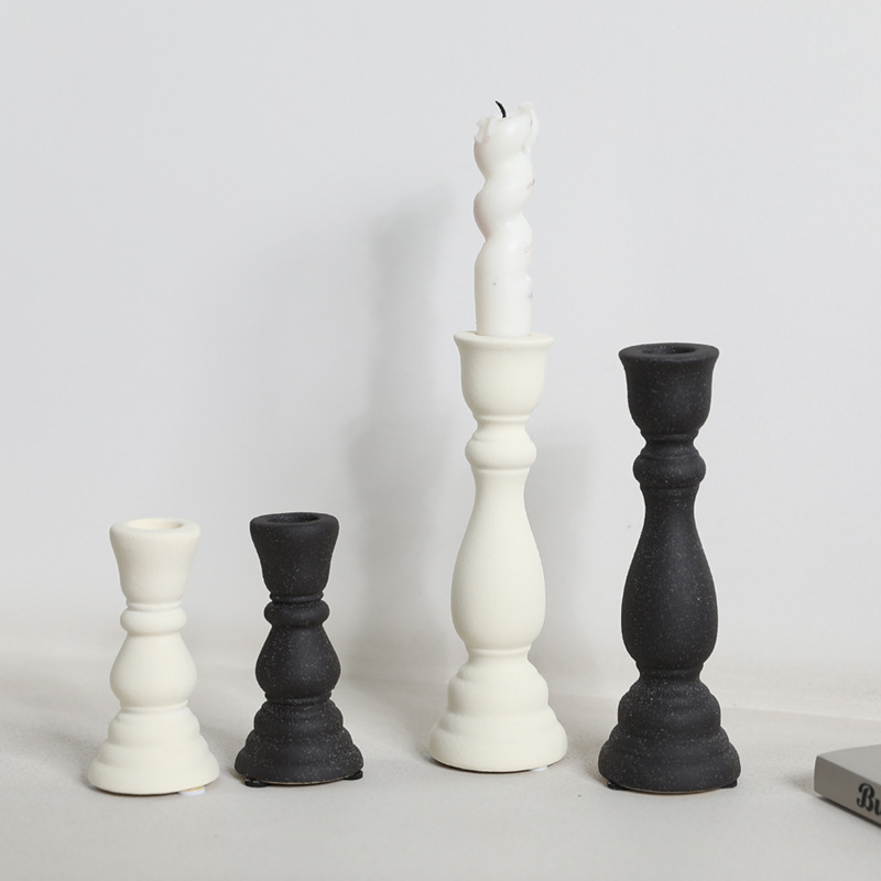 Ins nórdico retro columna romana candelabro de cerámica sala de estar mesa de comedor decoración decoración de asiento de candelabro de hogar europeo decoración