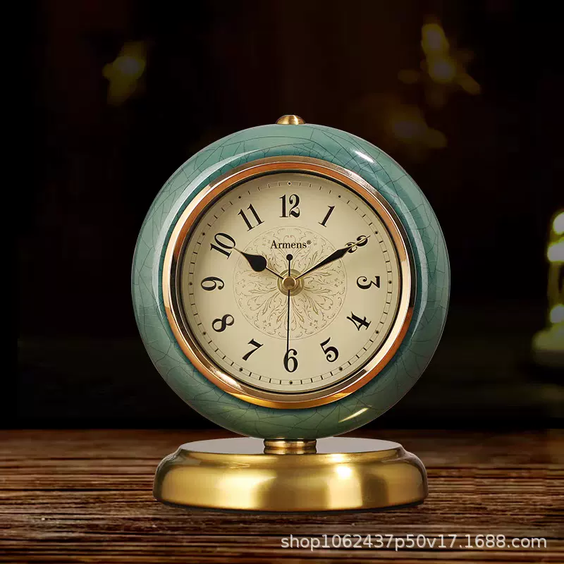 欧式座钟摆件家用客厅桌面时钟时尚复古钟表创意台式摆钟美式台钟