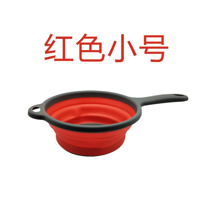 손잡이가있는 빨간색 작은 원형 배수 바구니