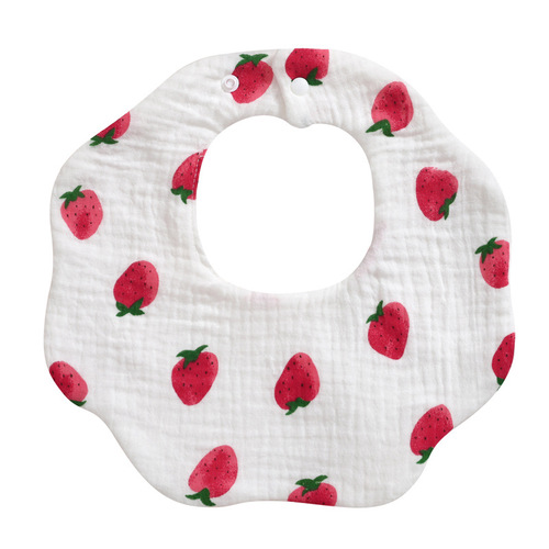 Baby Drool Cloth A-Grade Pouch Bib 100% Cotton Crepe Fabric Petal Shaped Bib Children 360° Newborn Bib Anti-Spit-Up Cloth
