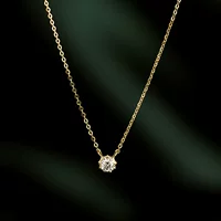 Чистое золото 18K Изысканная мозаика Муассанит ключицы цепи тонкая цепочка 14k ожерелье золотые украшения 12213