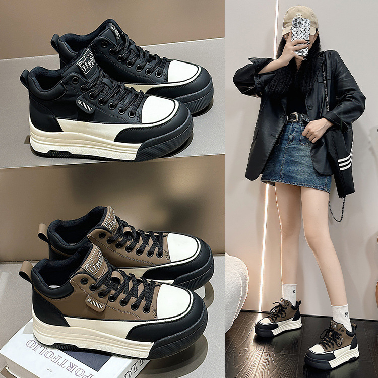 Echtes leder high top für frauen in 2023, neue höhe zunehmende fuß enthüllt kleine und vielseitig dicke sohlen frauen_voghion.com