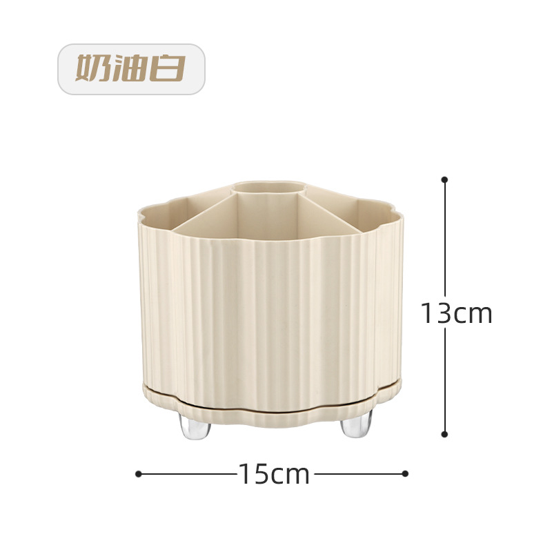 Caja de almacenamiento de portalápices giratoria de escritorio ins Caja de almacenamiento de bolígrafos de maquillaje de sentido avanzado Portalápices de escritorio de gran capacidad para estudiantes