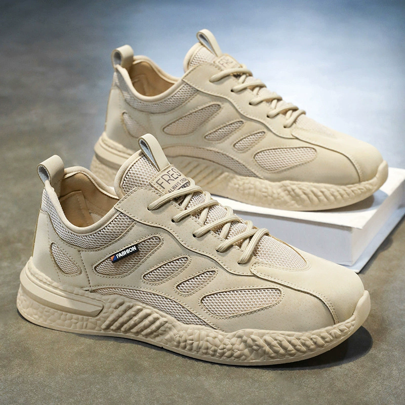 Страхование труда Мужская обувь Летняя новая дышащая сетка обувь мужская модная дикая спортивная обувь на толстой подошве повседневная обувь