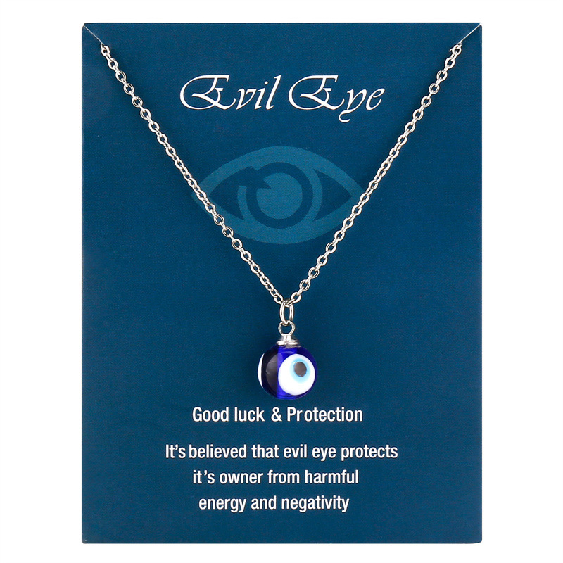 Stainless Steel Fashion Metal Eye Pendant Necklace display picture 2