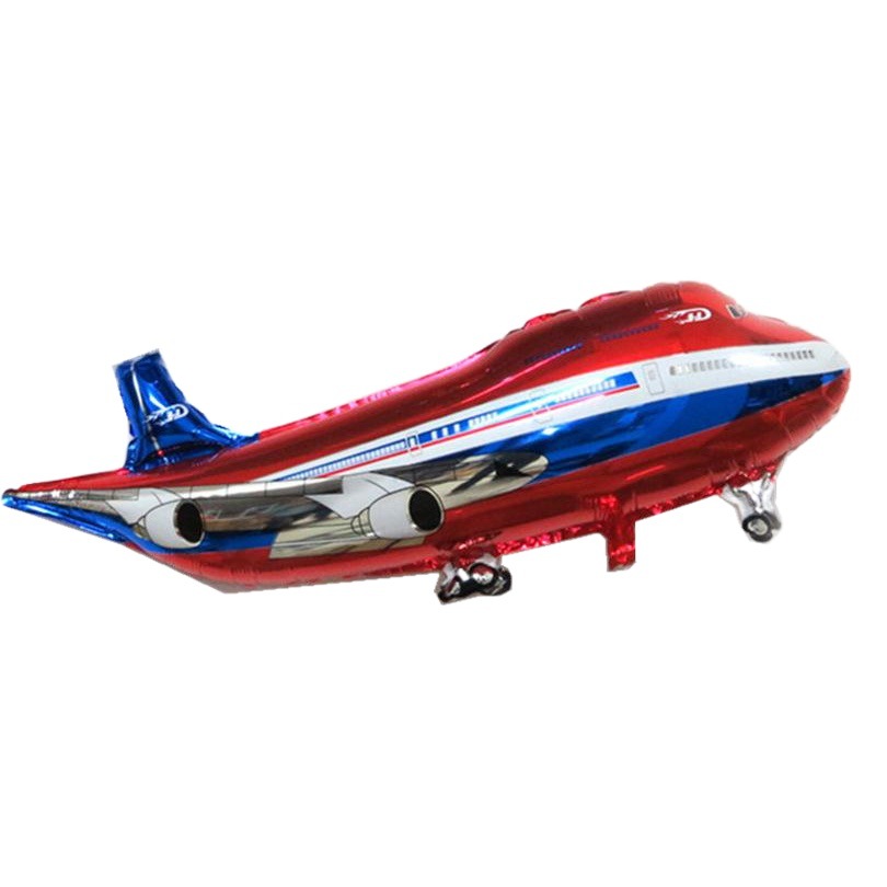 Globos de Papel de Aluminio Rojos y Azules con Forma de Avión, Venta al por Mayor, Decoración de Cumpleaños Infantil, Puesto Callejero, Globos de Dibujos Animados que Pueden Flotar para Fiestas