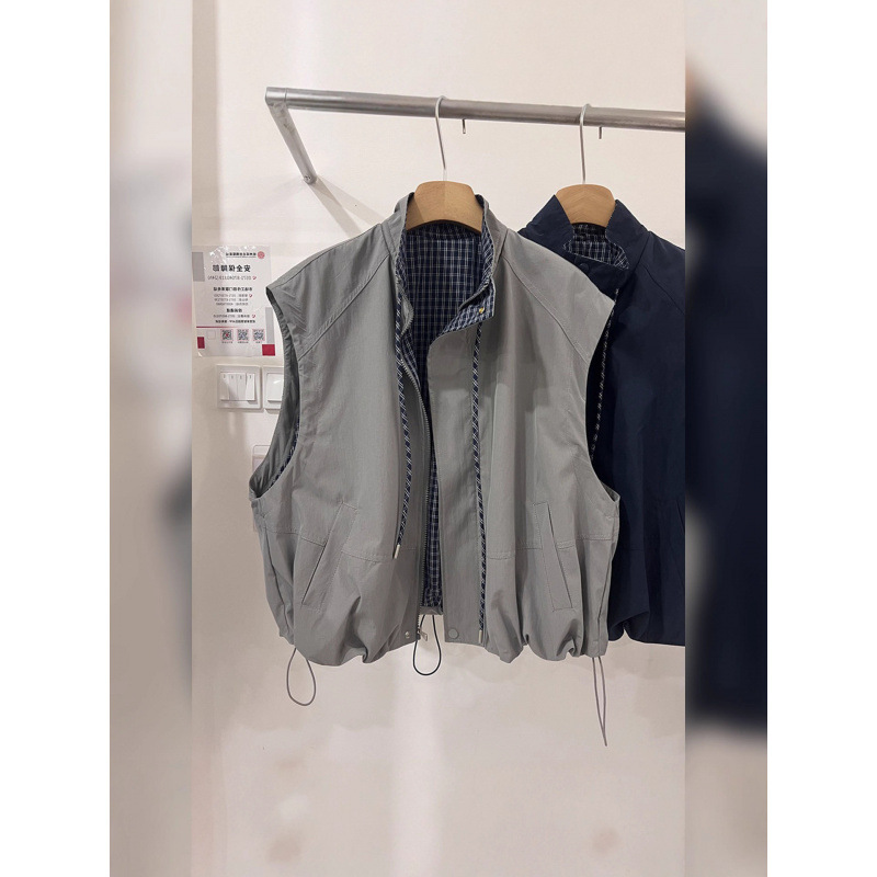 High-end 2026 early autumn new Korean style versatile loose casual stand-up collar zip-up vest for women, sleeveless jacket, trendy High-end 2026 early autumn new Korean style versatile loose casual stand-up collar zip-up vest for women, sleeveless jacket, trendy