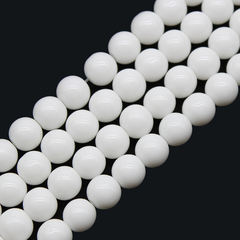 Synthetic porcelain white crystal glass beads DIY jewelry accessories bracelet necklace earrings wholesale Crystal loose beads round beads