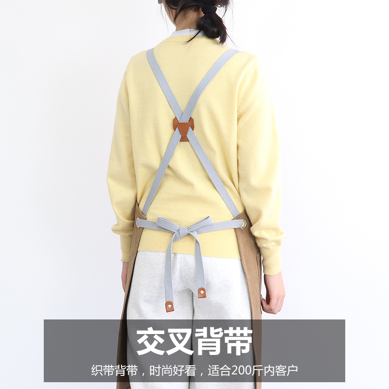 Amazon grueso lona delantal logotipo personalizado comedor cocina café tostado pastelería supermercado mono delantal