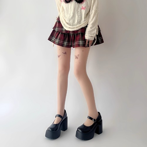 New trendy lingerie sheer stockings women ultra-thin anti-pick summer butterfly skin tone sparkling white silk pantyhose print