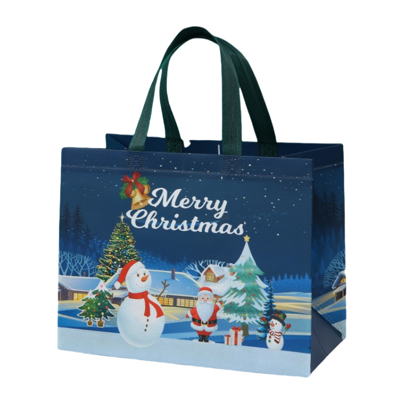 Bolso no tejido de Navidad bolso de mano logotipo personalizado gran película de dibujos animados transfronterizos alta sensación bolsa de embalaje de regalo