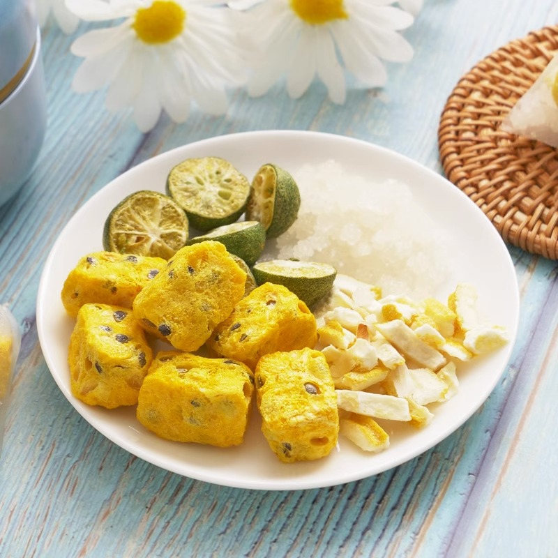 青桔百香果茶組合茶 青桔檸檬百香果茶代發凍干百香果青桔檸檬片