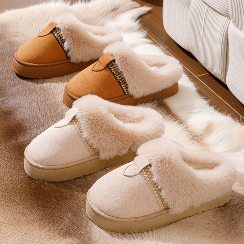 Winter retro ethnic women's slippers platform