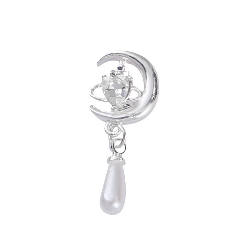 Nueva joyería de aleación de manicura completa diamante borla arco corona plata uñas manicura joyería accesorios al por mayor