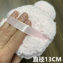 大号影楼定妆粉扑散粉蜜粉外贸植绒粉饼干粉圆形毛羊羔绒棉绒13CM