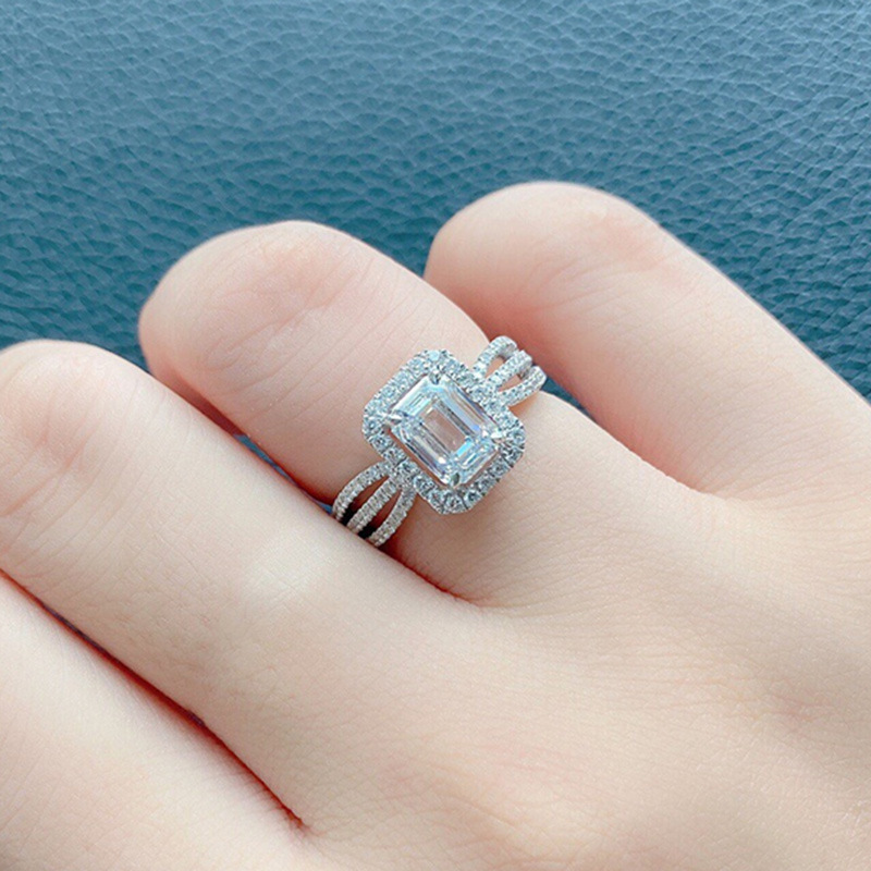 simple geometric zircon copper multi layer ring wholesale