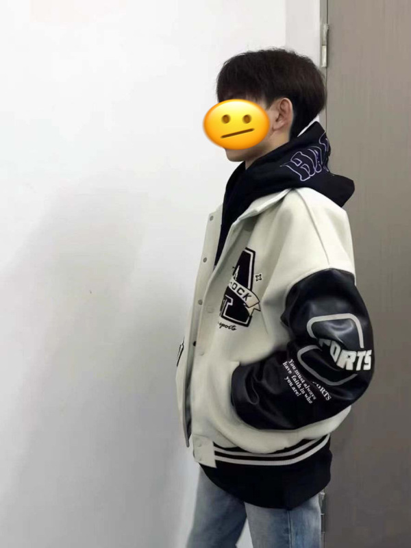 アメリカンレトロ野球ユニフォームジャケットメンズ春新作ラペル刺繍カップルスタンドカラージャケットルーズスプライシングトップ|undefined