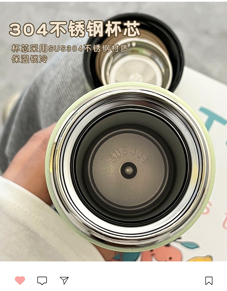 Creative, personalized and trendy insulated cups, simple and ins Japanese stainless steel water cup gifts for male and female students pic 31