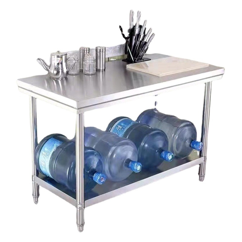 Dining dormitory kitchen 1.2/1.5 m thickened double-layer Workbench double-layer thickened stainless steel console