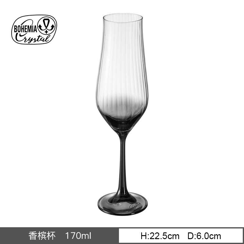 Vaso de cristal sin plomo importado de la República Checa, taza de pie alto vertical, simple nórdica, simple tulipán, vino tinto, agua doméstica image 19