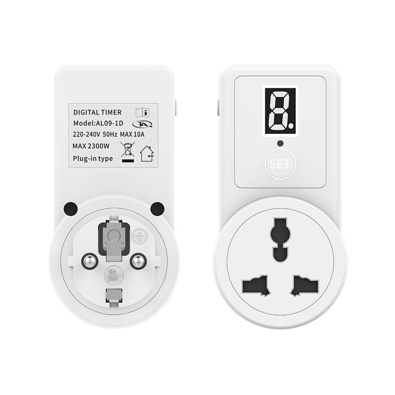 欧规多用插座 1位数字显示 倒计时开 倒计时关 定时插座AL09-1D