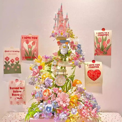 森宝夢幻城の明かりの粒は積み木の王女の花堡の劉鴨を詰めて彼女の七夕の日のプレゼントを送ります。