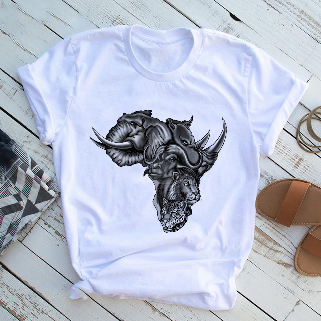 T-shirt Tops Type Daily Occasion Round Neck Neckline Wholesale Women'S Casual Map Short Sleeve Printing T-Shirts