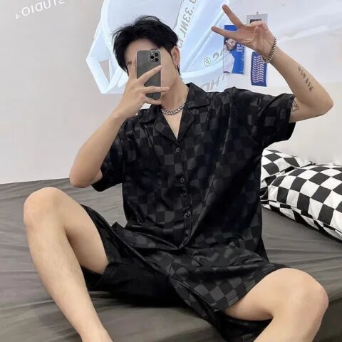 70218 블랙 체크 무늬