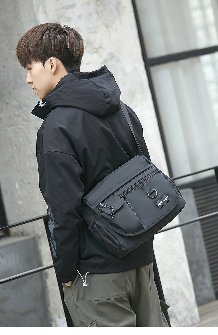 Ανδρική τσάντα ώμου Messenger Casual από καμβά, με χιαστί φερμουάρ, μεγάλης χωρητικότητας, για άνδρες, διαγώνιος, σακίδιο πλάτης_voghion.com