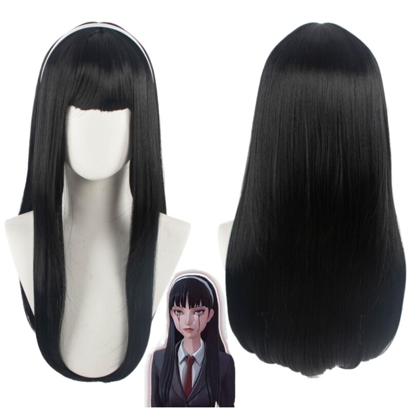 Dream Witch Fifth Personality Cos Kawashima Ito Revitalization Black Long Straight Bangs Wig for Women