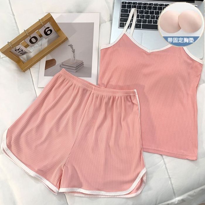 Widberries transfronterizos europeos y americanos verano nuevo sexy color sólido tirantes pantalones cortos deportivos y casuales servicio a domicilio para mujeres