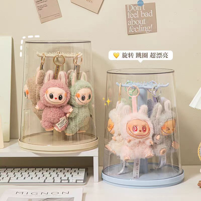 ラブブペンダントディスプレイボックス回転ラブブぬいぐるみ人形収納フィギュアブラインドボックス収納ディスプレイスタンド|undefined