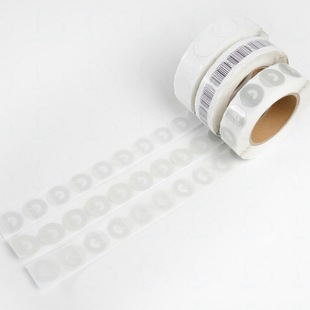 Supermarket anti-theft soft label Round 3cm barcode radio frequency 8.2MHz decodable anti-theft paper label rf label