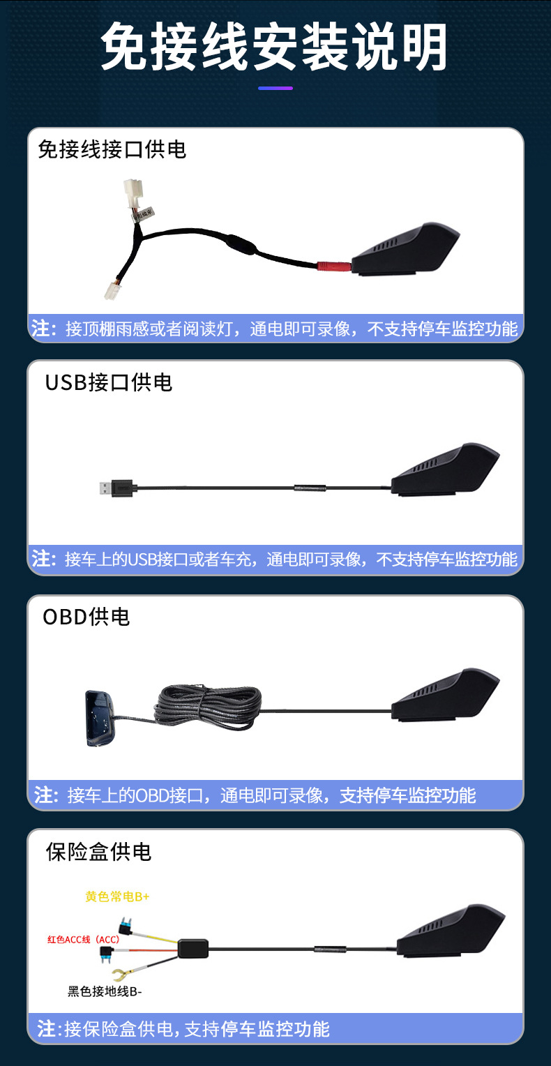 Audi A3/A4/A5/A6L/A8/Q2/Q7/Q5/RS7/S5 original special 4K driving recorder
