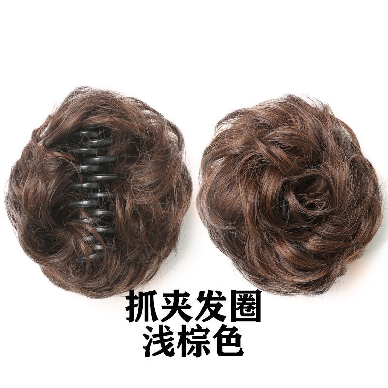 Peluca de cabeza femenina de bola esponjosa anillo de pelo natural flor corsé pelo perezoso updo artefacto Internet celebridad peluca bolsa tocado simulación