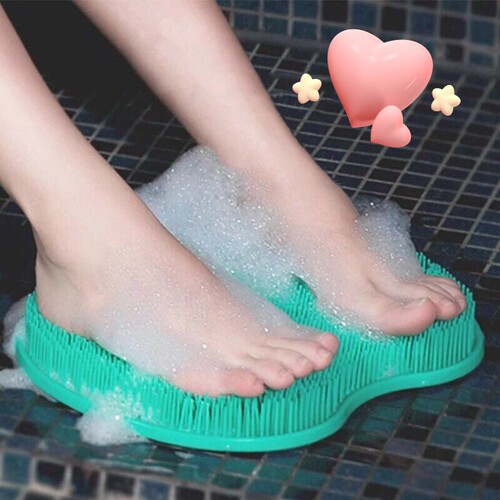 Silicone lazy foot rub and back rub artifact, bathroom massage and bath exfoliation, foot washing and foot brushing, non-slip bath mat